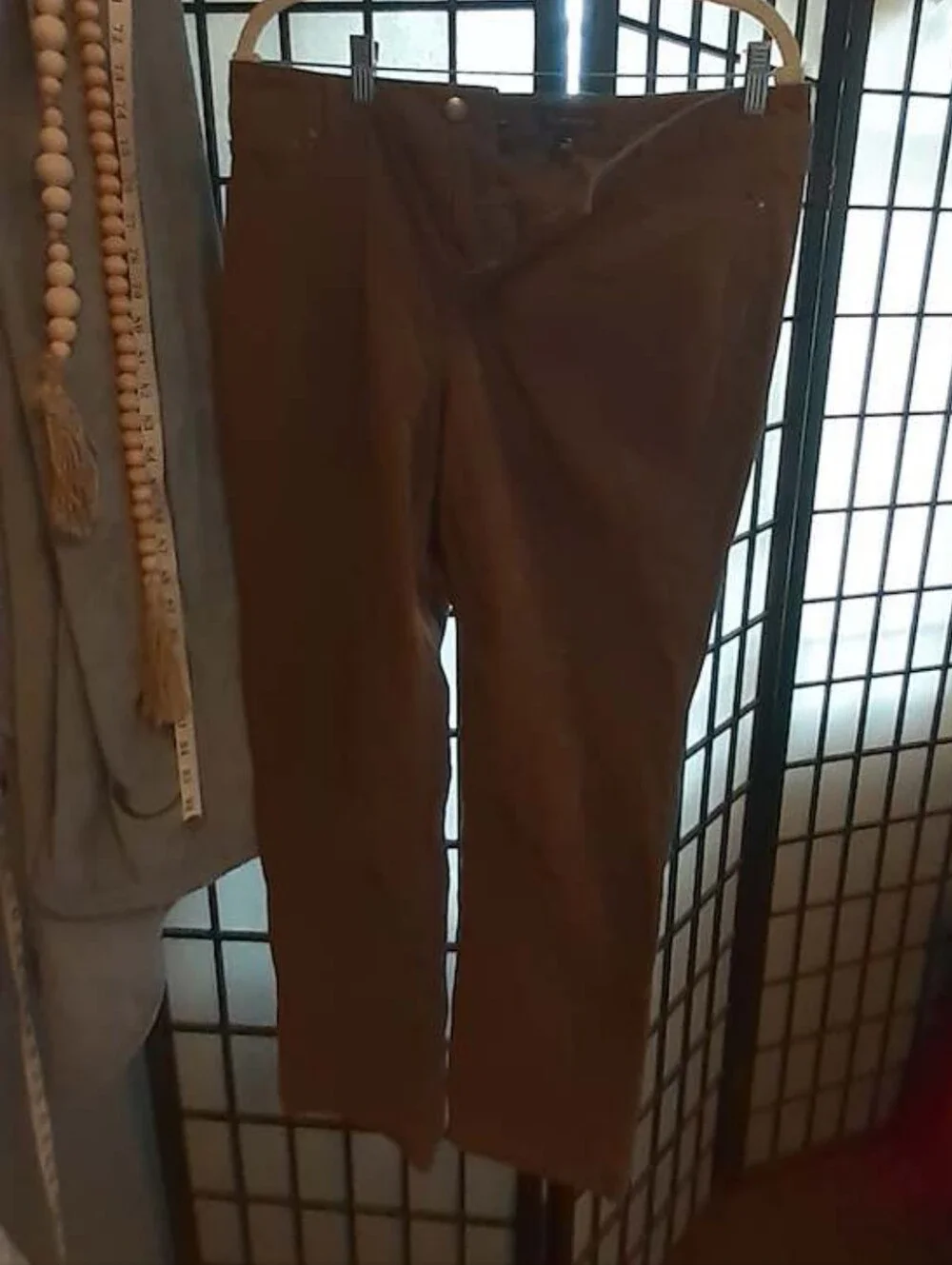 Caramel Brown Corduroy Staight Leg Pants 12P (Stretch)